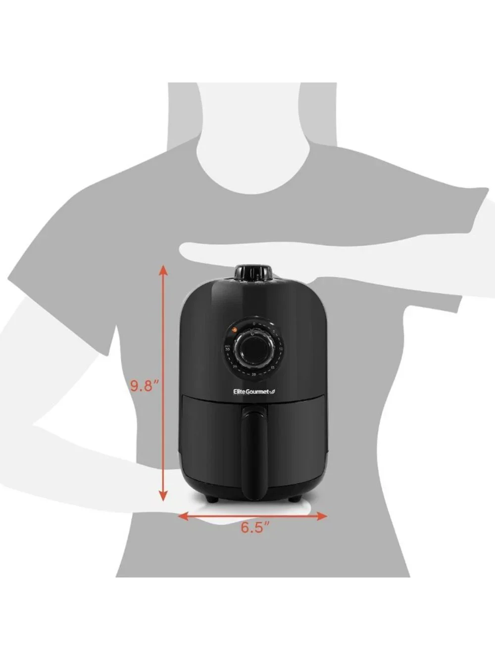 Compact Oil-Less Personal Air Fryer | 1000W Healthy Cooker with Timer & Temp